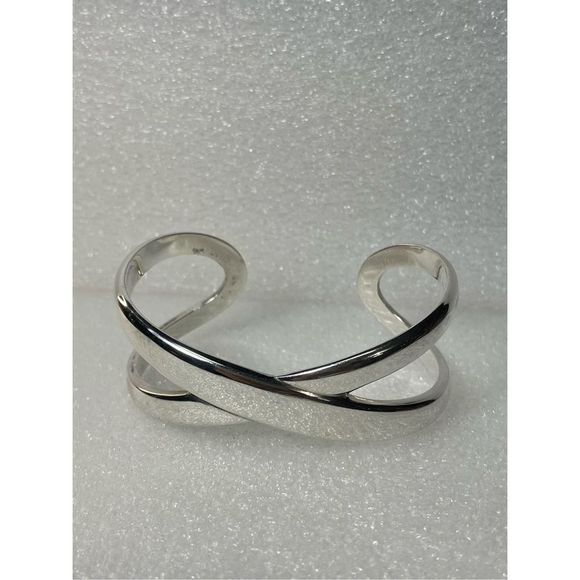 Vintage James Avery Solid 925 Sterling Silver Crossover Infinity Design Cuff Ban - Picture 4 of 11
